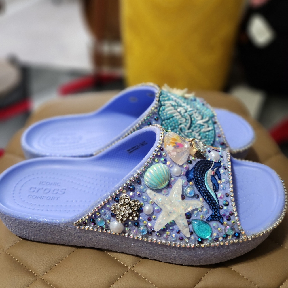 Mermaid Theme Purple Slides - Picture 2 of 3